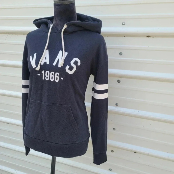 VANS OFF THE WALL Women's 1966 Pull Over Hoodie Sweatshirt Black White S Small - Picture 2 of 8